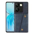 For vivo Y100 / T2 India Double Buckle Card Slots Magnetic Phone Case(Blue) - 1