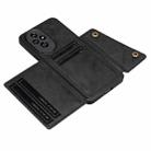 For Honor 200 Double Buckle Card Slots Magnetic Phone Case(Black) - 3