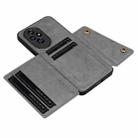 For Honor 200 Double Buckle Card Slots Magnetic Phone Case(Grey) - 3