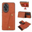 For Honor 200 Double Buckle Card Slots Magnetic Phone Case(Brown) - 1