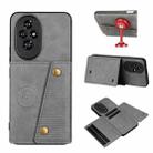 For Honor 200 Pro Double Buckle Card Slots Magnetic Phone Case(Grey) - 1