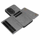 For Honor 200 Pro Double Buckle Card Slots Magnetic Phone Case(Grey) - 3