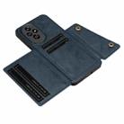 For Honor 200 Pro Double Buckle Card Slots Magnetic Phone Case(Blue) - 3