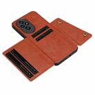 For Honor 200 Pro Double Buckle Card Slots Magnetic Phone Case(Brown) - 3