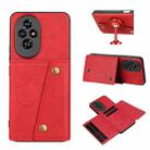 For Honor 200 Pro Double Buckle Card Slots Magnetic Phone Case(Red) - 1