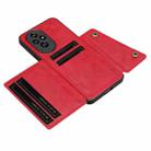 For Honor 200 Pro Double Buckle Card Slots Magnetic Phone Case(Red) - 3