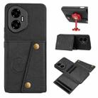 For Honor 300 Double Buckle Card Slots Magnetic Phone Case(Black) - 1