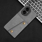 For Honor 300 Double Buckle Card Slots Magnetic Phone Case(Grey) - 2