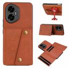 For Honor 300 Double Buckle Card Slots Magnetic Phone Case(Brown) - 1