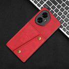 For Honor 300 Double Buckle Card Slots Magnetic Phone Case(Red) - 2