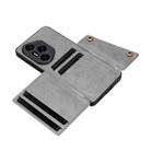 For Honor 300 Pro Double Buckle Card Slots Magnetic Phone Case(Grey) - 3