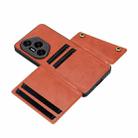 For Honor 300 Pro Double Buckle Card Slots Magnetic Phone Case(Brown) - 3