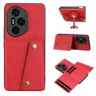 For Honor 300 Pro Double Buckle Card Slots Magnetic Phone Case(Red) - 1