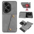 For Honor 300 Ultra Double Buckle Card Slots Magnetic Phone Case(Grey) - 1