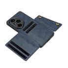 For Honor 300 Ultra Double Buckle Card Slots Magnetic Phone Case(Blue) - 3