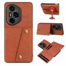 For Honor 300 Ultra Double Buckle Card Slots Magnetic Phone Case(Brown) - 1