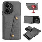 For Honor 400 Global 156.5mm Double Buckle Card Slots Magnetic Phone Case(Grey) - 1