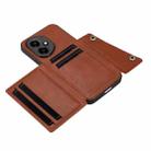 For Honor 400 Global 156.5mm Double Buckle Card Slots Magnetic Phone Case(Brown) - 3