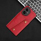 For Honor 400 Global 156.5mm Double Buckle Card Slots Magnetic Phone Case(Red) - 2