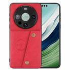 For Huawei Mate 60 Pro Double Buckle Card Slots Magnetic Phone Case(Red) - 1