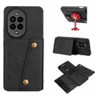 For Huawei nova 13 Pro Double Buckle Card Slots Magnetic Phone Case(Black) - 1