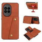 For Huawei nova 13 Pro Double Buckle Card Slots Magnetic Phone Case(Brown) - 1