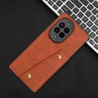 For Huawei nova 13 Pro Double Buckle Card Slots Magnetic Phone Case(Brown) - 2