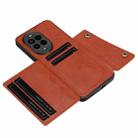 For Huawei nova 13 Pro Double Buckle Card Slots Magnetic Phone Case(Brown) - 3