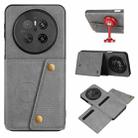 For Huawei Mate 70 Double Buckle Card Slots Magnetic Phone Case(Grey) - 1