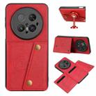 For Huawei Mate 70 Pro / 70 Pro+ Double Buckle Card Slots Magnetic Phone Case(Red) - 1