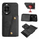 For Huawei nova 14 Double Buckle Card Slots Magnetic Phone Case(Black) - 1