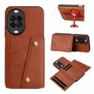 For Huawei nova 14 Double Buckle Card Slots Magnetic Phone Case(Brown) - 1