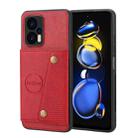 For Xiaomi Redmi Note 12 Turbo/Poco F5 Double Buckle Card Slots Magnetic Phone Case(Red) - 1