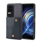 For Xiaomi Redmi K40S / Poco F4 Double Buckle Card Slots Magnetic Phone Case(Blue) - 1