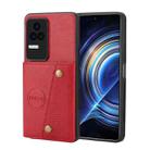 For Xiaomi Redmi K40S / Poco F4 Double Buckle Card Slots Magnetic Phone Case(Red) - 1