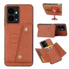 For Xiaomi Redmi Note 12 4G Global Double Buckle Card Slots Magnetic Phone Case(Brown) - 1