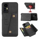 For Xiaomi Redmi Note 12S 4G Double Buckle Card Slots Magnetic Phone Case(Black) - 1