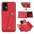 For Xiaomi Redmi Note 12S 4G Double Buckle Card Slots Magnetic Phone Case(Red) - 1