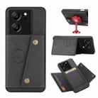 For Xiaomi 13T / Redmi K60 Ultra Double Buckle Card Slots Magnetic Phone Case(Black) - 1