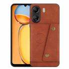 For Xiaomi Redmi 13C 4G / Poco C65 Double Buckle Card Slots Magnetic Phone Case(Brown) - 1