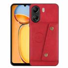 For Xiaomi Redmi 13C 4G / Poco C65 Double Buckle Card Slots Magnetic Phone Case(Red) - 1