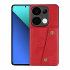 For Xiaomi Redmi Note 13 Pro 4G Global Double Buckle Card Slots Magnetic Phone Case(Red) - 1