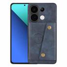 For Xiaomi Redmi Note 13 4G Global Double Buckle Card Slots Magnetic Phone Case(Blue) - 1