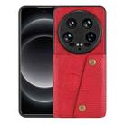 For Xiaomi 14 Ultra Double Buckle Card Slots Magnetic Phone Case(Red) - 1