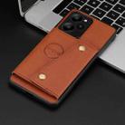 For Xiaomi Redmi 13 4G Global Double Buckle Card Slots Magnetic Phone Case(Brown) - 2