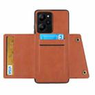 For Xiaomi Redmi 13 4G Global Double Buckle Card Slots Magnetic Phone Case(Brown) - 3