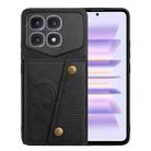 For Xiaomi Redmi K70 Ultra Double Buckle Card Slots Magnetic Phone Case(Black) - 1