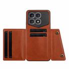For Xiaomi Redmi K70 Ultra Double Buckle Card Slots Magnetic Phone Case(Brown) - 3