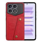 For Xiaomi Redmi K70 Ultra Double Buckle Card Slots Magnetic Phone Case(Red) - 1
