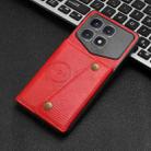 For Xiaomi Redmi K70 Ultra Double Buckle Card Slots Magnetic Phone Case(Red) - 2